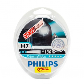 Галогеновые лампы Philips H7 12V 55W PX26D X-TREME VISION+130% (Set - 2 pcs.) ( 12972XV-S2)