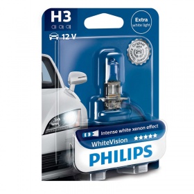 Галогеновая лампа Philips H3 12V 55W PK22S WHITE VISION+60%(4300K) ( 12336WHB1)