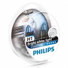 Галогеновые лампы Philips H1 12V 55W P14.5S CRISTALVISION 2H1+2 W5W  (Set - 4) (12258CV-S2)
