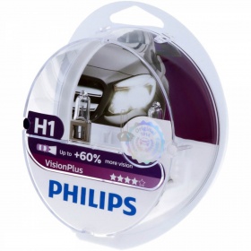 Галогеновые лампы Philips H1 12V 55W P14.5S VISIONPLUS+60% (Set - 2 pcs.) (12258VP-S2)