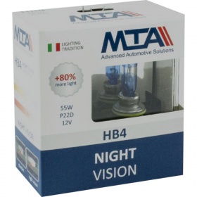 Галогеновые лампы MTA HB4 12V 65W P22D NIGHT VISION +80%, 2 шт. (60198) - "Модная Тачка" магазин автоэлектроники
