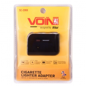 Разветвитель прикуривателя Voin SC-2069 2 выхода +2 USB