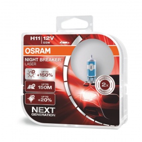 Галогеновые лампы Osram H11 12V 55W PGJ19-2 NL+150% laser Hard Duopet (64211NL-HCB)