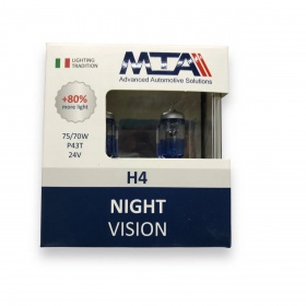 Галогеновые лампы MTA H4 12V 60/55W P43T NIGHT VISION +80%, 2 шт (60138) - "Модная Тачка" магазин автоэлектроники