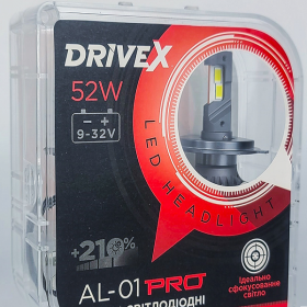 Комплект автомобильных светодиодных LED ламп DriveX AL-01 PRO H7 6000K 52W CAN, 2 шт