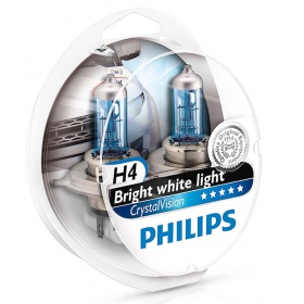 Галогеновые лампы Philips H4 12V 60/55W P43T-38 CRISTAL VISION 2H4+2W5W (Set -2 pcs) (12342CV-S2)