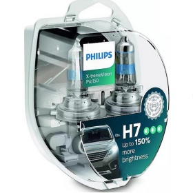 Галогеновые лампы Philips H7 12V 55W PX26D X-TREME VISION PRO150 +150% (Set - 2 pcs.) ( 12972XVPS2)