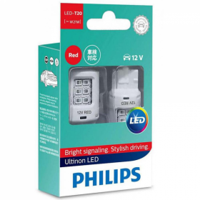 LED лампы Philips W21 LED red 11065 URL 12V (Set-2 pcs.) (11065 ULR X2) - "Модная Тачка" магазин автоэлектроники