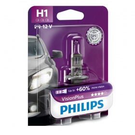 Галогеновая лампа Philips H1 12V 55W P14.5S VISIONPLUS (blister - 1 pc.) (12258 VP-B1)