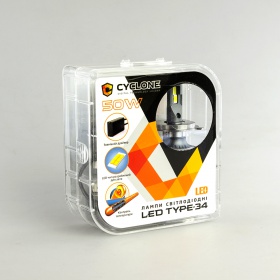 Комплект автомобильных светодиодных LED ламп CYCLONE H4 H/L 5500K TYPE 34, 2 шт