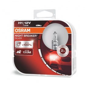 Галогеновые лампы Osram H1 12V 55W P14,5s NBS+100% Night Breaker Silver Hard Duopet (64150 NBS-HCB)