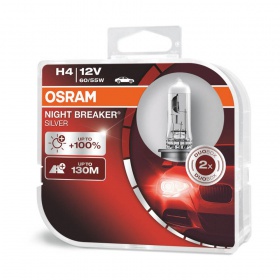 Галогеновые лампы Osram H4 12V 60/55W P43t NBS+100% Night Breaker Silver Hard Duopet (64193 NBS-HCB)