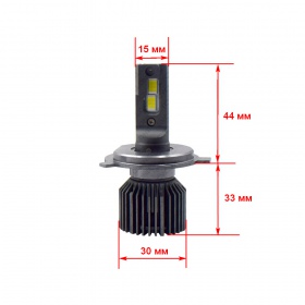 Комплект автомобильных светодиодных LED ламп CYCLONE H4 H/L 6000K TYPE 45, 2 шт