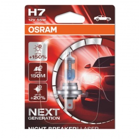 Галогеновая лампа Osram H7 12V 55W PX26d  NL+150% laser Blister01 (64210 NL-01B)