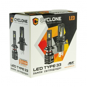 Комплект автомобильных светодиодных LED ламп CYCLONE H1 5000K 4600LM TYPE 33, 2 шт