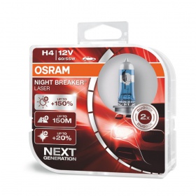 Галогеновые лампы Osram H4 12V 60/55W P43t NL+150% laser Hard Duopet (64193 NL-HCB)