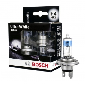 Галогеновые лампы Bosch BOSCH H4 Ultra White 4200K 55W 12V P43t 2шт./бокс (1987301181)