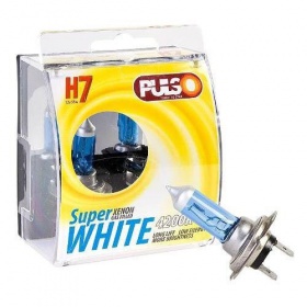 Галогеновые лампы PULSO H7 PX26D 12v 55w super white/plastic box (LP-72551) - "Модная Тачка" магазин автоэлектроники